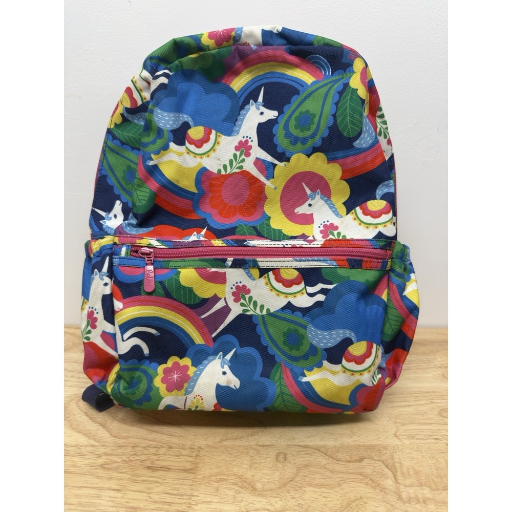 Mini Boden Kids Unicorn Rainbow Backpack - Blue, White, Yellow, Green, Pink, Red